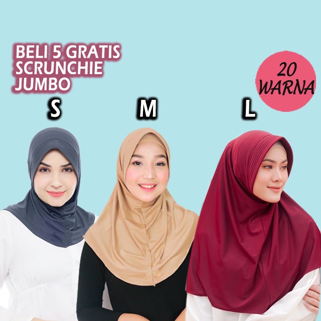 Jilbab Sport All Size / Hijab Instan / Bergo Sport / Jilbab Olahraga / Bergo Hamidah / Kerudung Olahraga