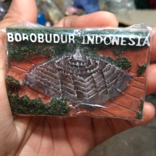 MAGNET KULKAS 3D CANDI BOROBUDUR INDONESIA - SOUVENIR MURAH DEKORASI RUANG MAKAN