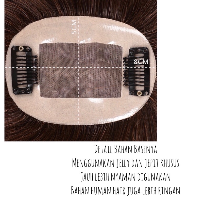 S30 P30 Toupee human Hair / Tempelan penutup botak rambut asli / toupee tipis layer rambut asli / hair top / hair topper (skin lace toupee)