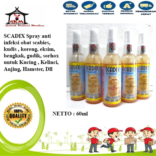 SCADIX Spray Anti Scabies Kudix Luka Pada Anjing Kucing Dan Kelinci