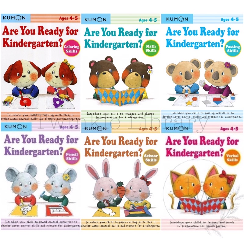 Kumon Are You Ready for Kindergarten Ages 4-5 Coloring / Math / Pasting / Pencil / Scissor / Verbal Skills - Buku Aktivitas Anak PG TK-0