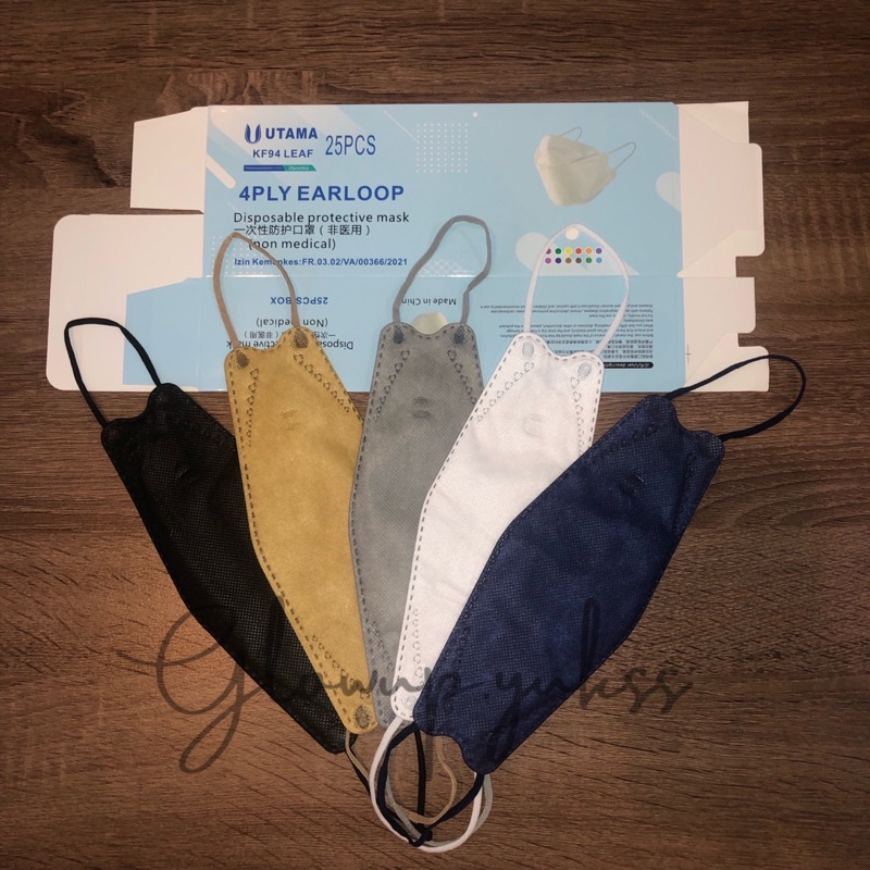 MASKER KF94 LEAF UTAMA KOREA 4ply BOX ISI 25pcs
