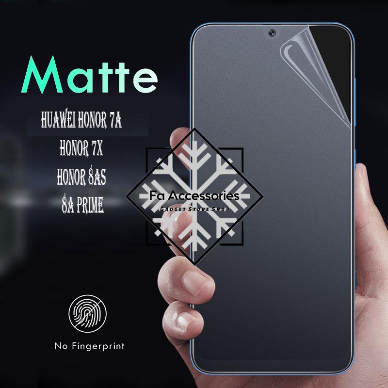 FA ANTI GORES JELLY HYDROGEL MATTE HUAWEI HONOR 7A 7X 8A 8APRIME PRIME FULL SCREEN PROTECTOR SHOCK