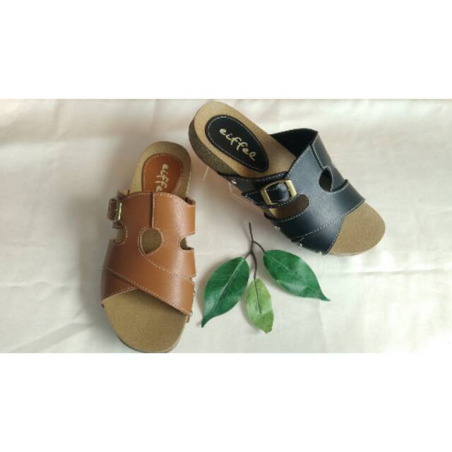 Sandal wanita Eiffel bella 06 tan/hitam