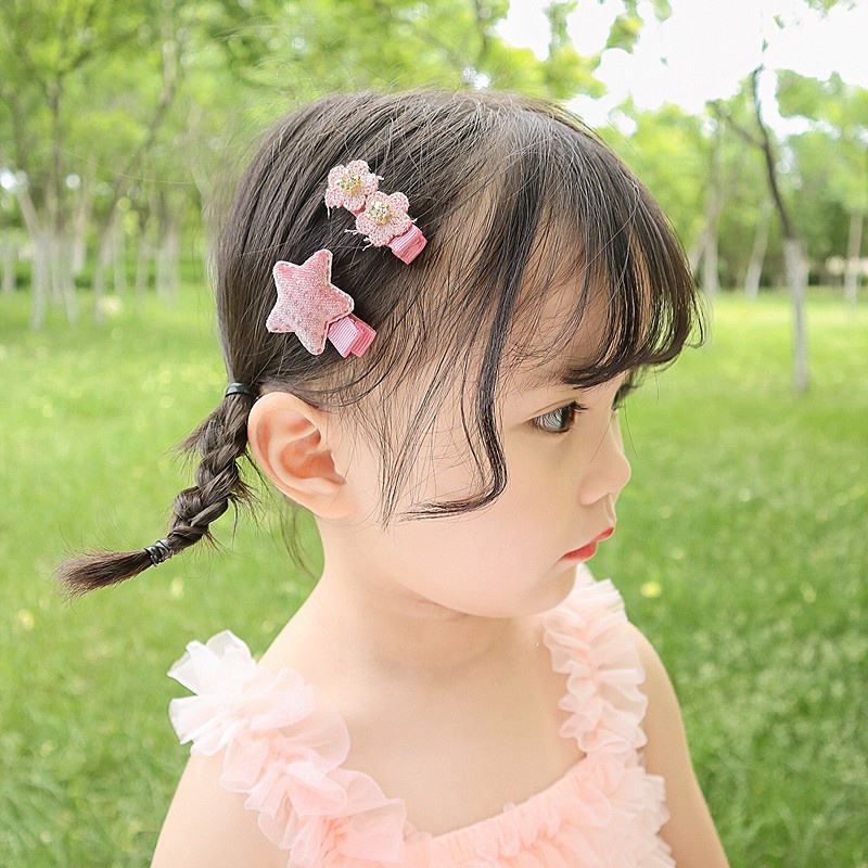 4 Pcs Set Jepit Rambut Korea Anak Korean Fashion Hair Clip Lucu Kartun Kupu-kupu Hairclip Gaya-Won