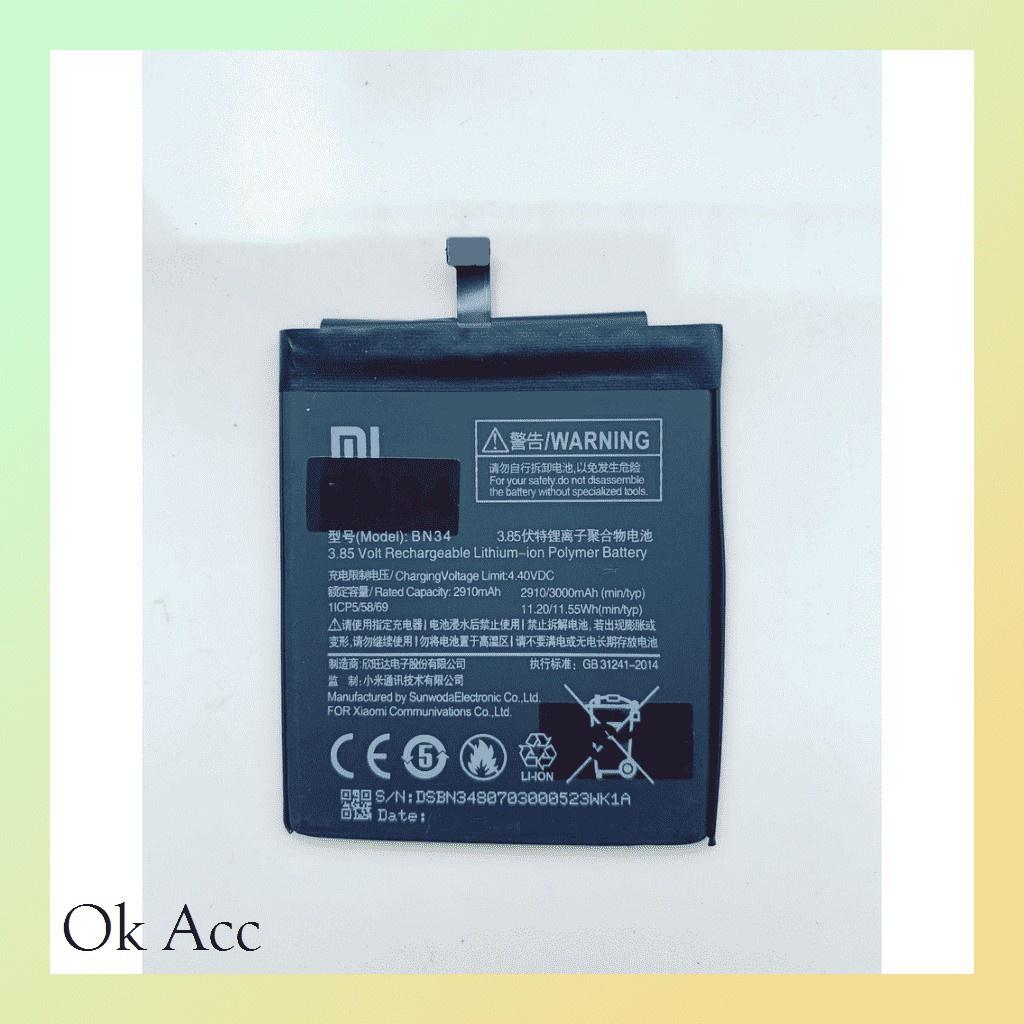 Battery Baterai Xiaomi Redmi 5A, BN34, BN 34, BN-34