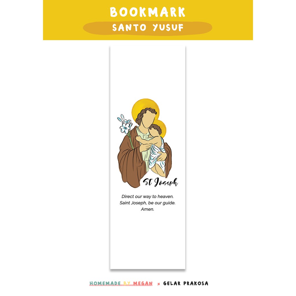Bookmark Santo Yusuf | Pembatas Alkitab | Pembatas Buku | Kristen | Katolik