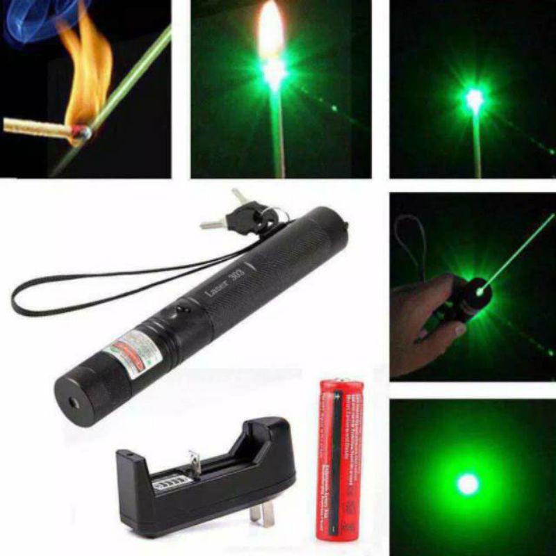Green Laser Pointer 303 Original Berkualitas - Lampu Laser Jarak Jauh