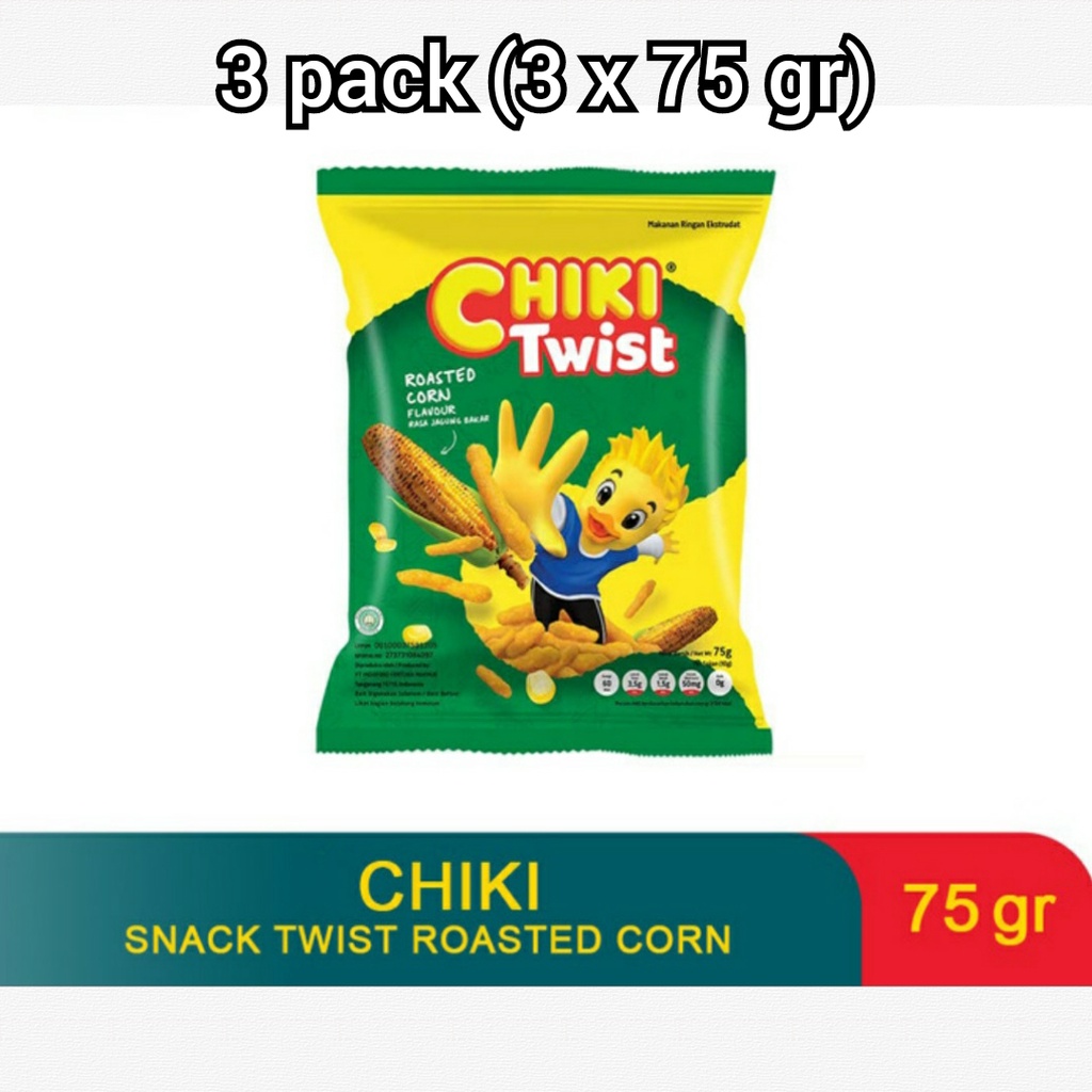 Chiki Twist Roasted Corn 3 x 75 Gr Rasa Jagung Bakar chiki twist jagung bakar roated corn 75gram x3p