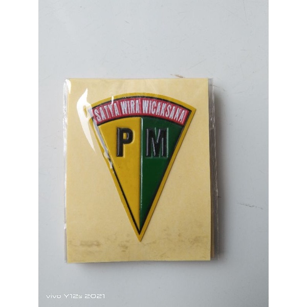 Stiker PM Polisi Militer TNI  Timbul Embos 6x7 cm Stiker Kopaska TNI AL Timbul Embos Motor Stiker