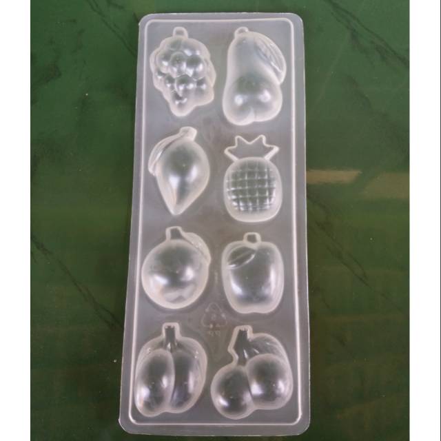 Cetakan Coklat Puding Mika Plastik Putih Bentuk Buah