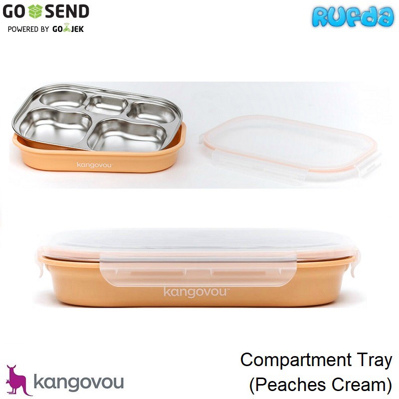 Kangovou Compartment Tray Peaches Cream Piring Stainless