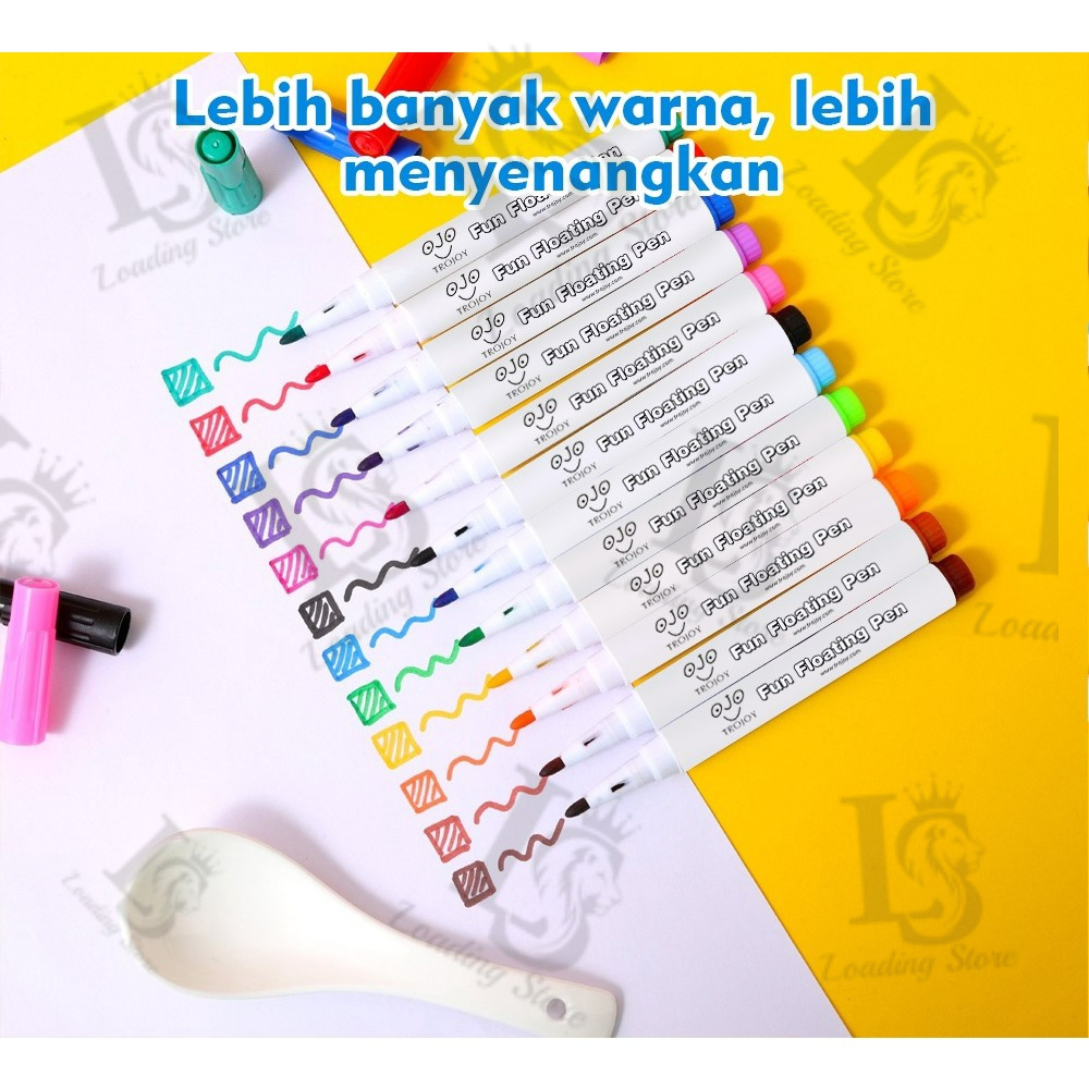 

LS-Fun Floating Pen Pena Ajaib Mengambang Cat Air Mainan Pendidikan Anak Usia Dini Watercolor 12pcs
