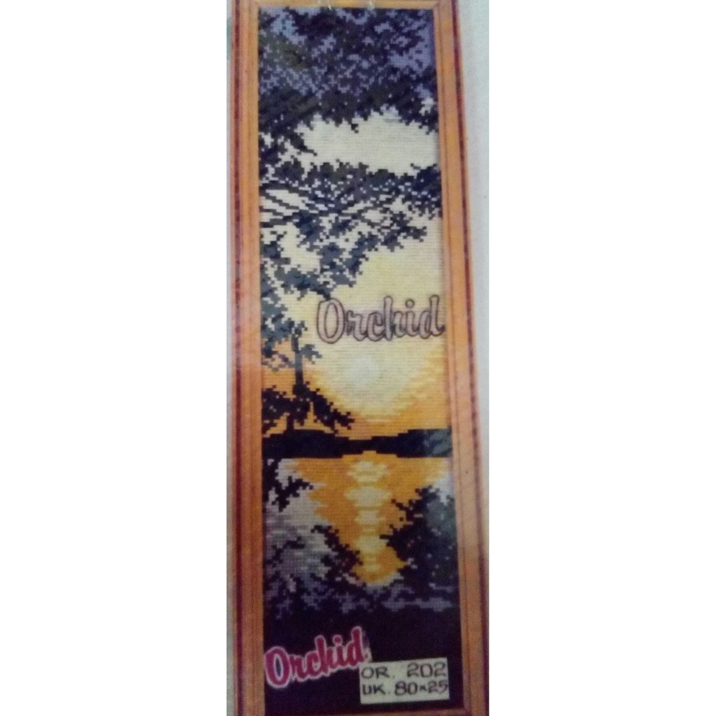 KRUISSTEEK KRISTIK ORCHID MOTIF PEMANDANGAN OR 202