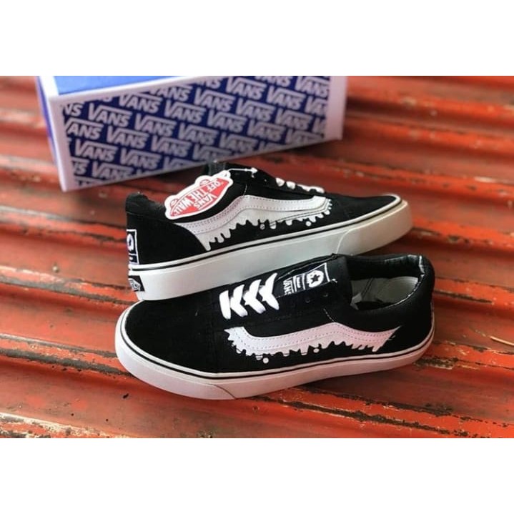 Promo Sepatu Vans Old Skool Motif Lumer hitam putih Sepatu Hitam Putih Sepatu vans Autentic Sepatu Murah COD