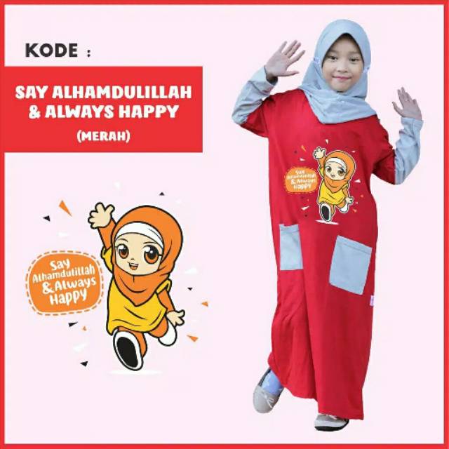 Gamis Anak Karakter Islami / Gamis Kaos Anak-anak