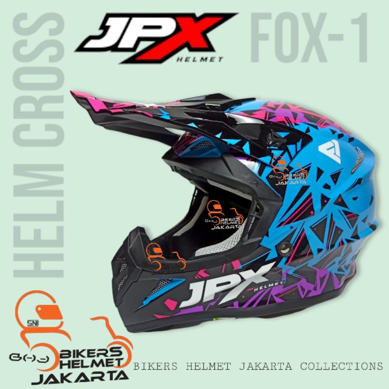 JPX HELM CROSS X33 LIGHT BLUE GLOSS TRAIL SUPER CROSS