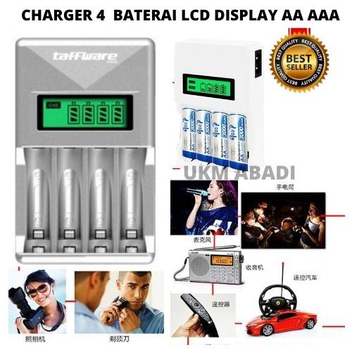 Smart Charger Baterai 4 Slot LCD Display For AA AAA NiMh NiCd C903W 111107