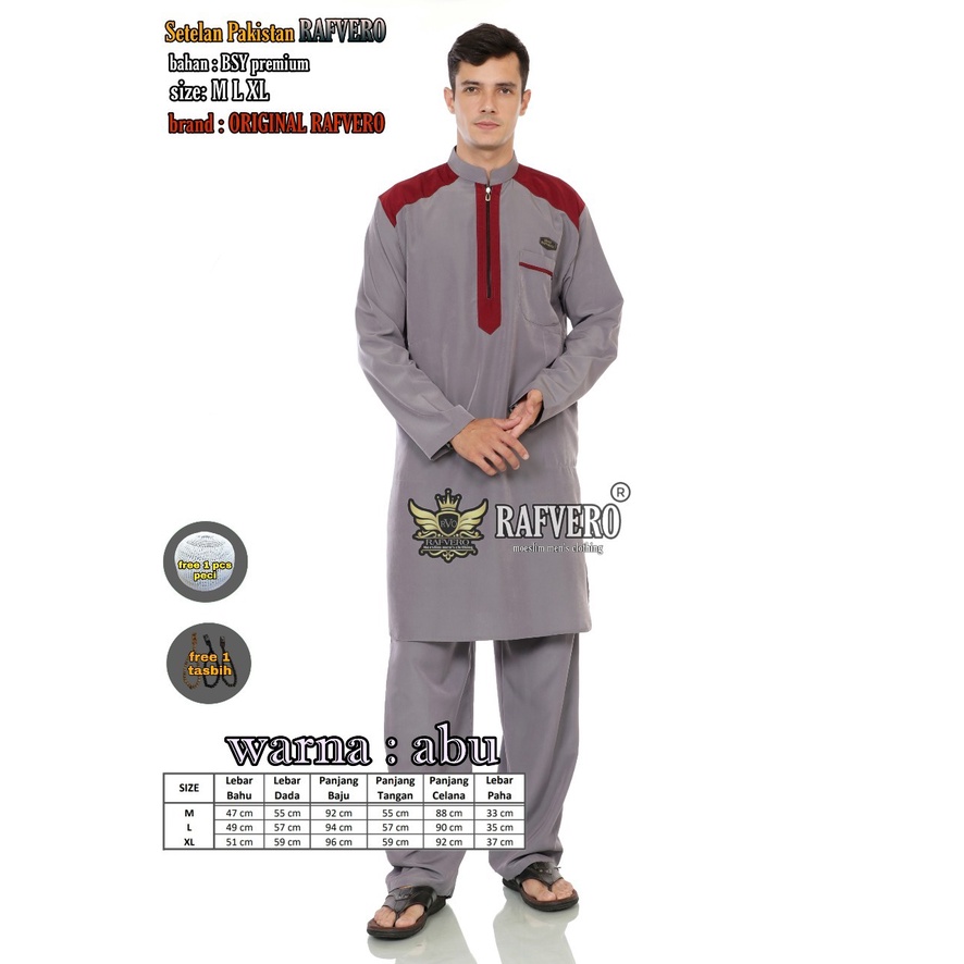 Setelan Pakistan Rafvero Original Rafvero Baju Koko Muslim Pria