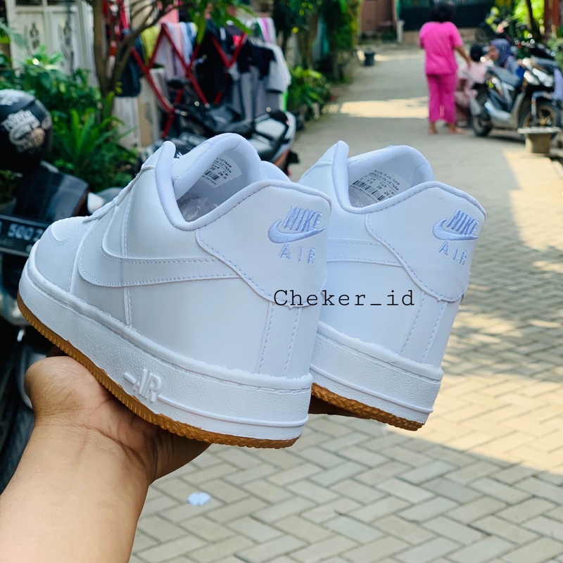 TERLARIS!! SEPATU PUTIH SOLE GUM PRIA &amp; WANITA NK3 A1R FORC3 1 ONE LV8 ‘07 MID LOW FULL WHITE PUTIH LIST HITAM WHITE GUM SEPATU WANITA SNEAKERS ANAK PEREMPUAN DAN ANAK LAKI LAKI