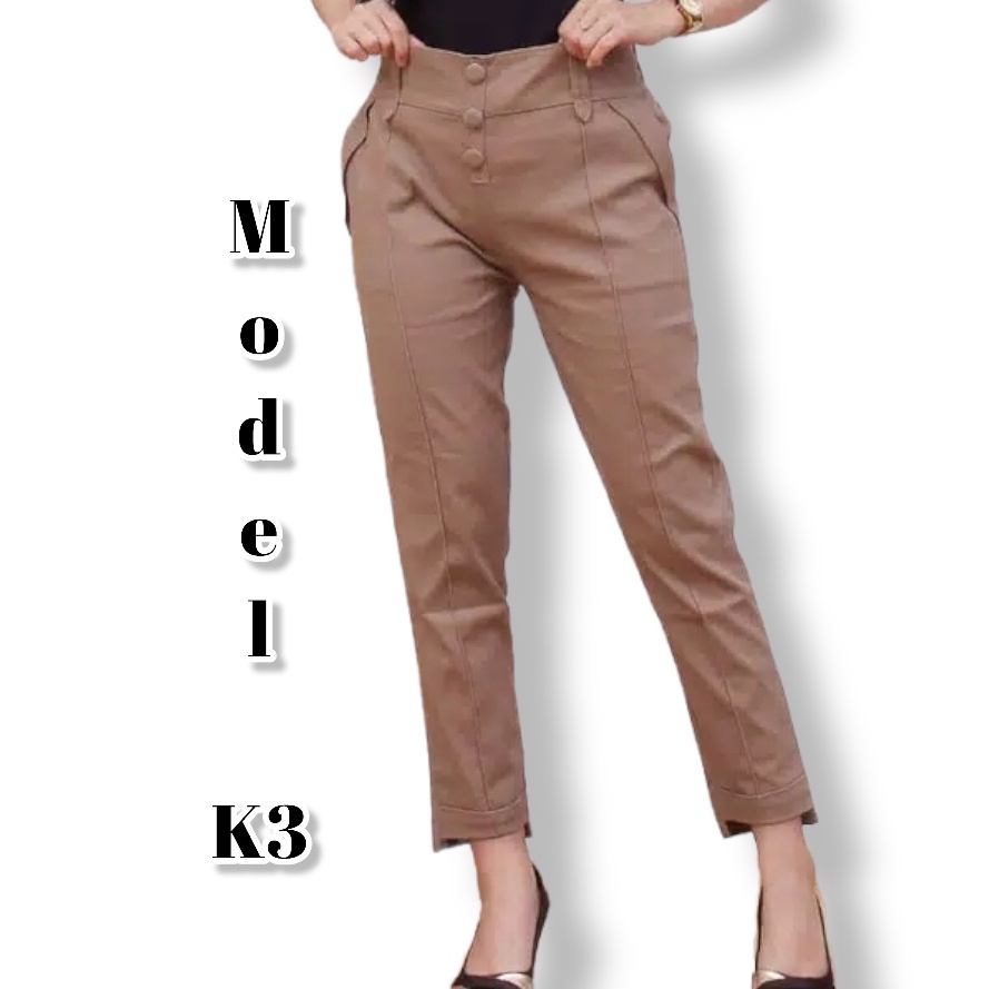 Celana Baggypants Wanita Jumbo Twill Combet Halus Tebel dan Melar