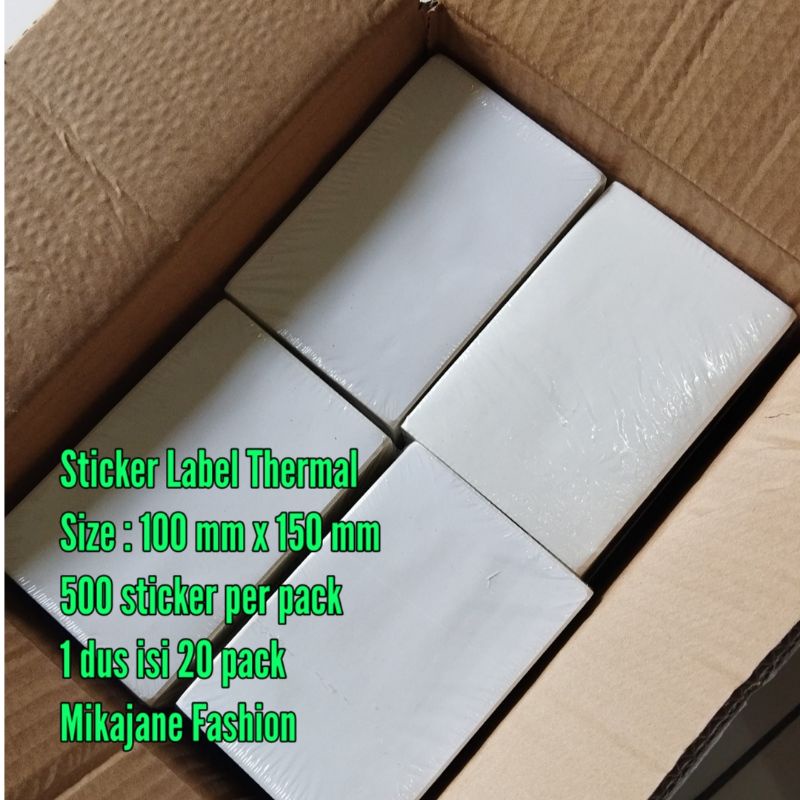 

Sticker Label Thermal 100 x 150 - 500 pcs per pack - 1 dus isi 20 pack - harga grosir