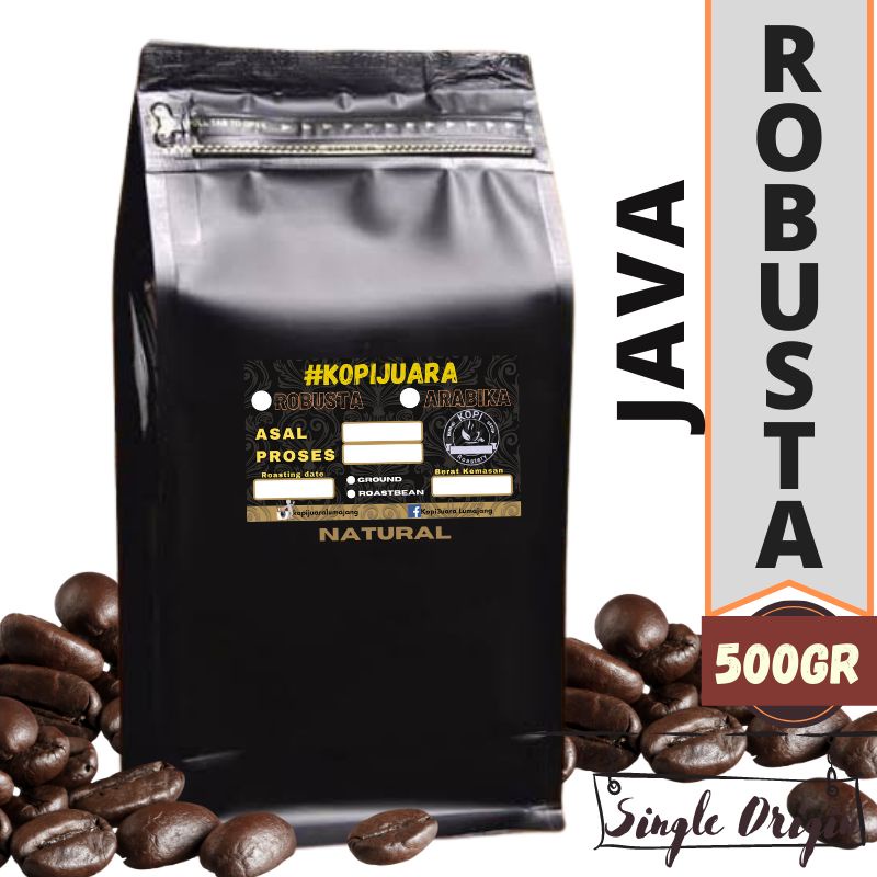 Kopi Robusta Java 500Gr Bisa Pilih Biji Atau Bubuk