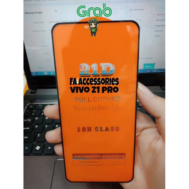 TEMPERED GLASS 5d full lem VIVO Z1PRO Z1 PRO HITAM screen protector guard