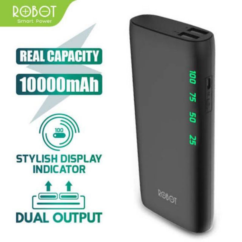 Robot RT130 10000mAh 2 USB Ports Power Backk White