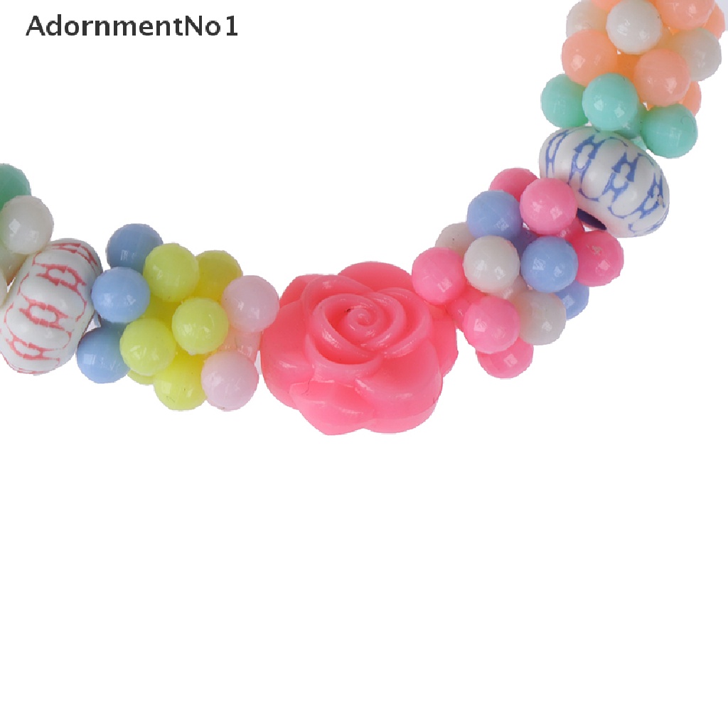 (AdornmentNo1) 1 Set Kalung Manik-Manik bubblegum handmade Warna-Warni Untuk Anak Perempuan