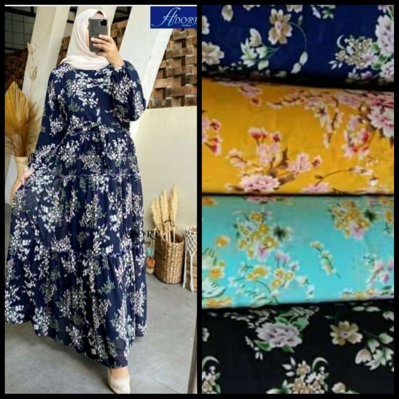 GAMIS CERUTI MOTIF BUNGA EDELWEIS