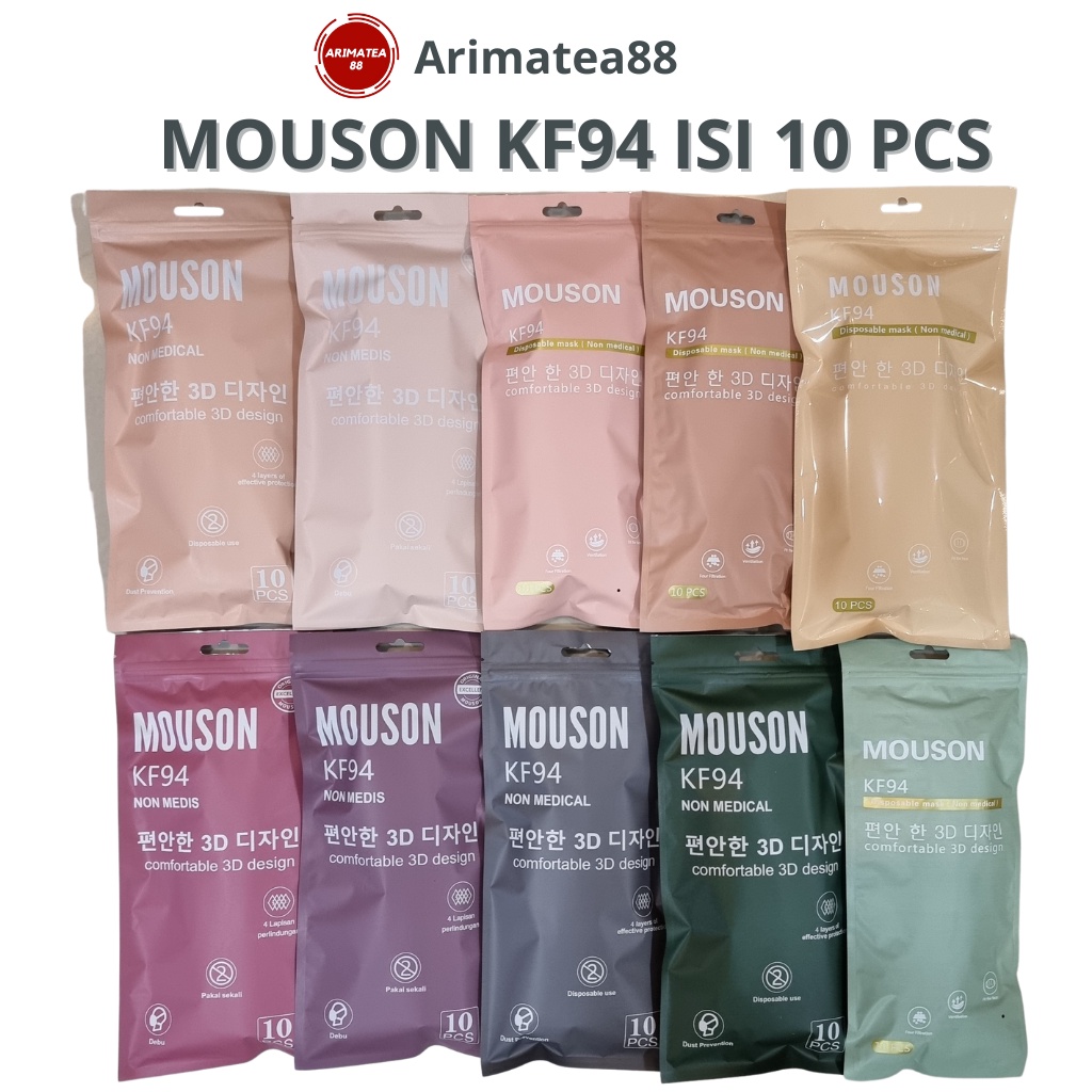 MASKER KF94 MOUSON ISI 10 MASKER KOREA 4PLY EARLOOP
