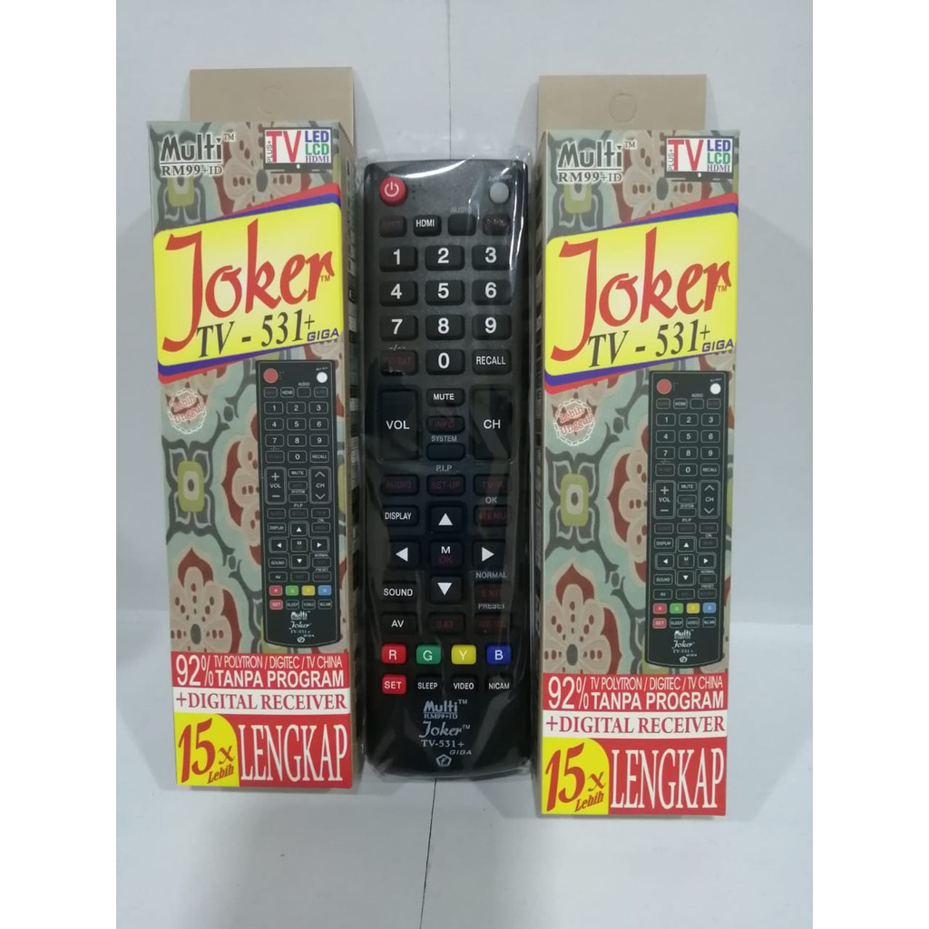 Remote TV Multi RM99+ID Joker TV-531+ Giga