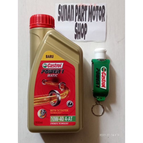 Castrol Power 1 Matic 10W-40 800ml Oli Motor Matic ORIGINAL 100%  Resmi Garansi Uang Kembali