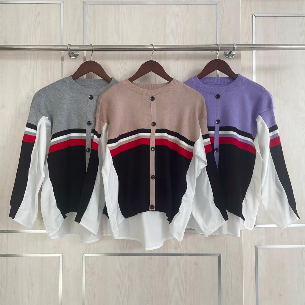 ATASAN RAJUT LIST MIX KATUN IMPORT