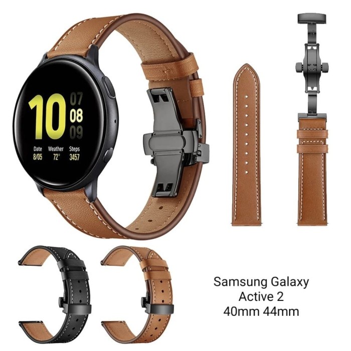 STRAP WATCH TALI JAM KULIT LEATHER BUTTERFLY SAMSUNG GALAXY ACTIVE 2