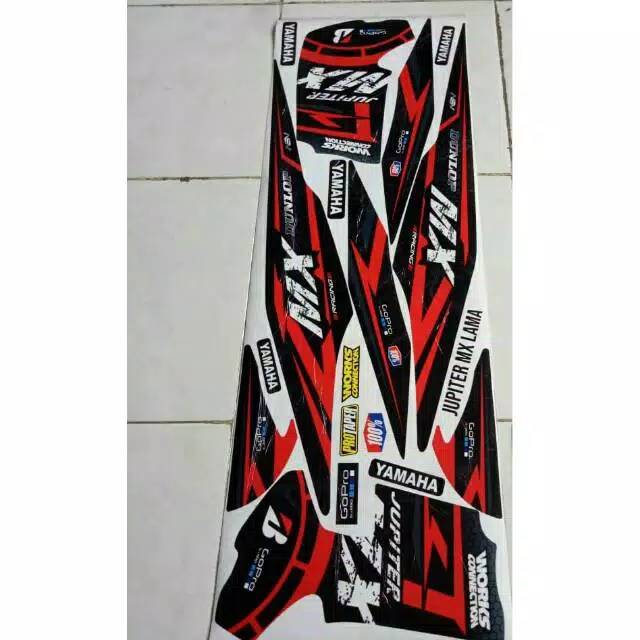 Striping variasi jupiter mx old grafis hitam merah