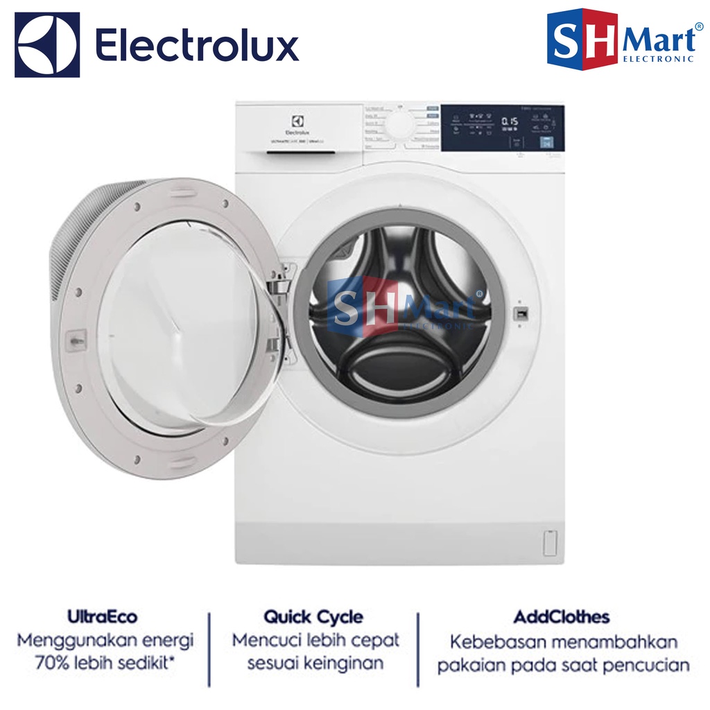 MESIN CUCI FRONT LOADING ELECTROLUX KAPASITAS 7,5 KG  EWF-7554E3WB INVERTER GARANSIN RESMI