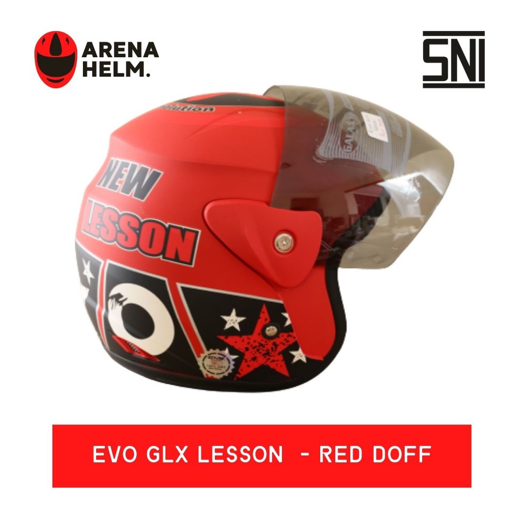 Helm EVOLUTION LORENZO Red Merah Doff HALF FACE MODEL GM EVO