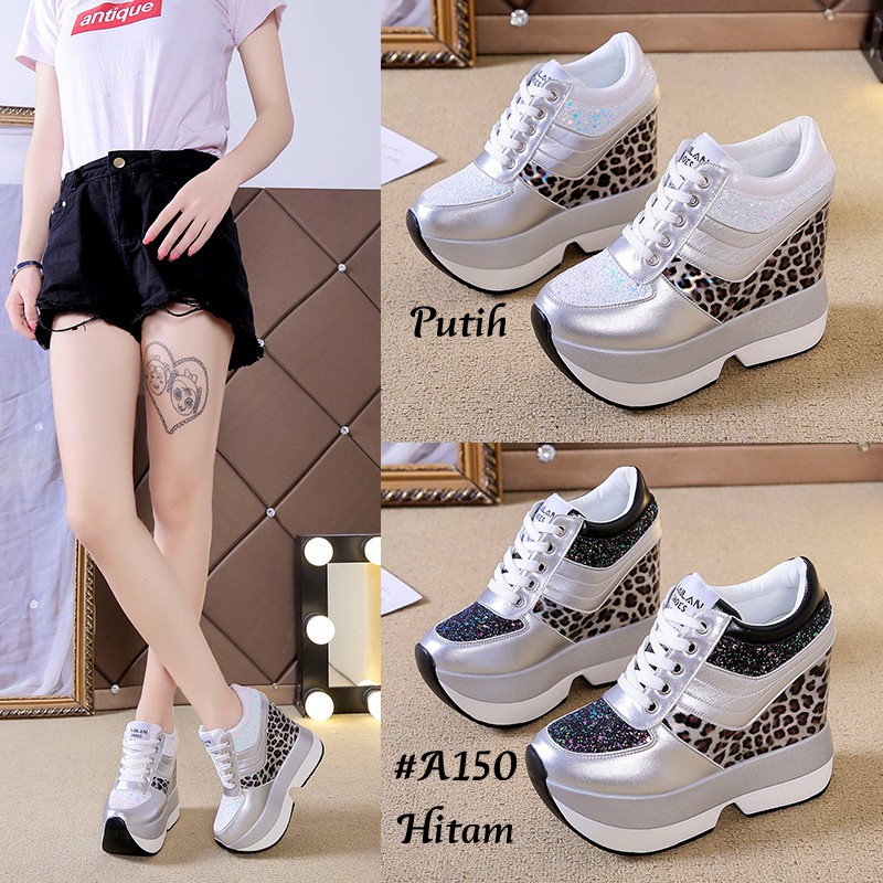 Sepatu Wedges Wanita Impor Glitter Korea #A150