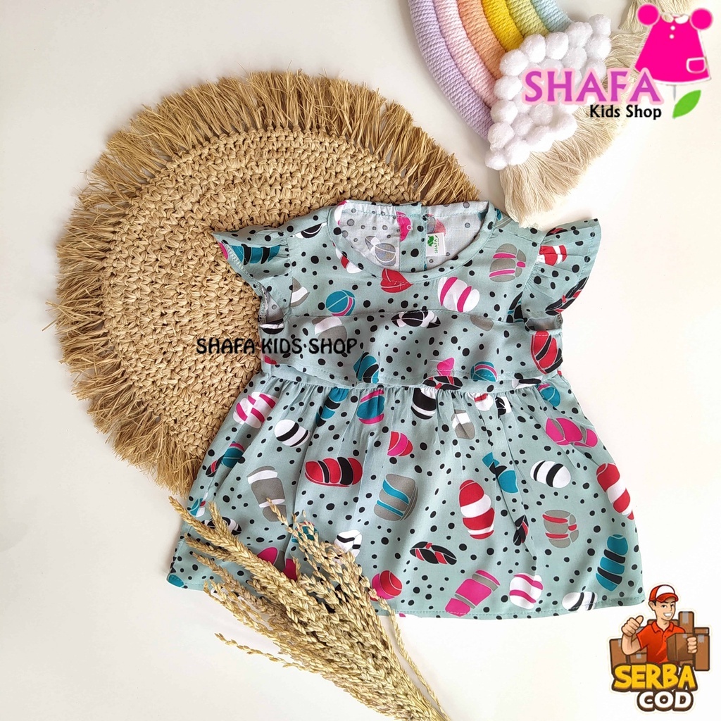 DRESS ANAK BAYI PEREMPUAN USIA 3 BULAN - 18 BULAN / BAJU PAKAIAN ANAK BAYI PEREMPUAN / NEWBORN / RAYON VISCOSE-XS0013