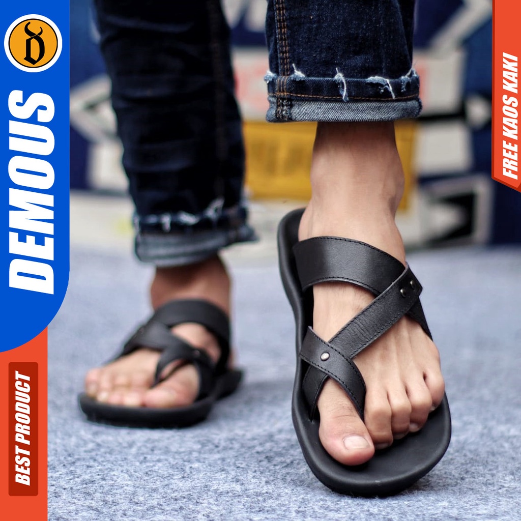 DEMOUS WIROS Sandal Jepit Kulit Asli