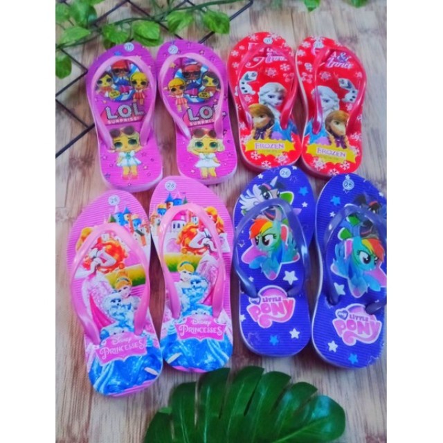 [Size 21-35] SANDAL JEPIT ANAK CEWEK 2-8 TAHUN KARAKTER UNICORN KUDA PONY / SANDAL ANAK PEREMPUAN LUCU