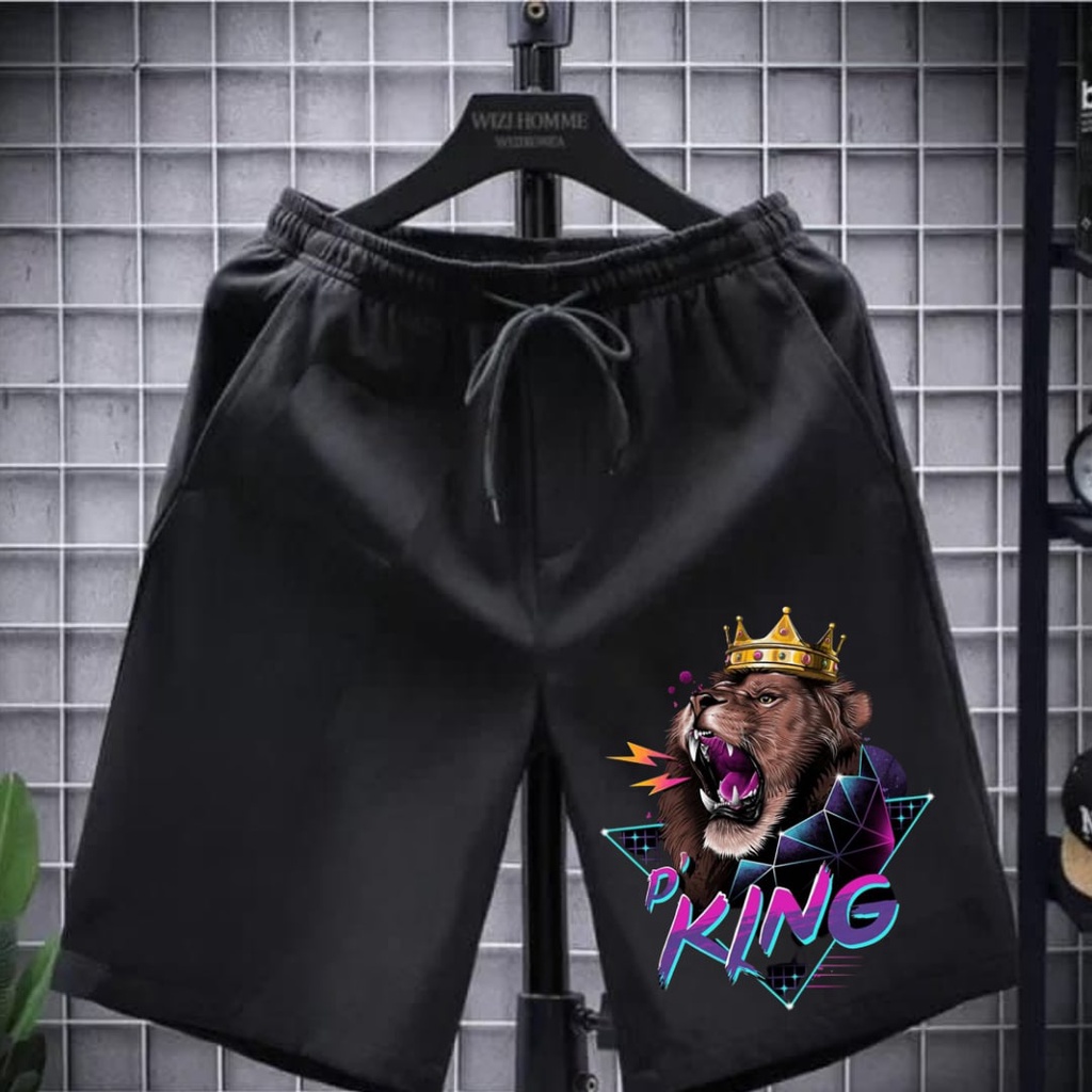 Clothing May - Celana pendek King Boxer Pria Pendek Celana Tali Kolor Bokser Kekinian Cowok Laki-Laki Bahan Babyterry Baby Terry Premium Original Murah