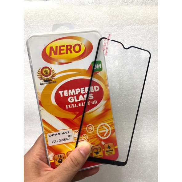 OPPO A12 A11K A5S A7 F9 A57 4G A16 A15 A15S A35 TEMPERED GLASS NERO FULL COVER FULL GLUE