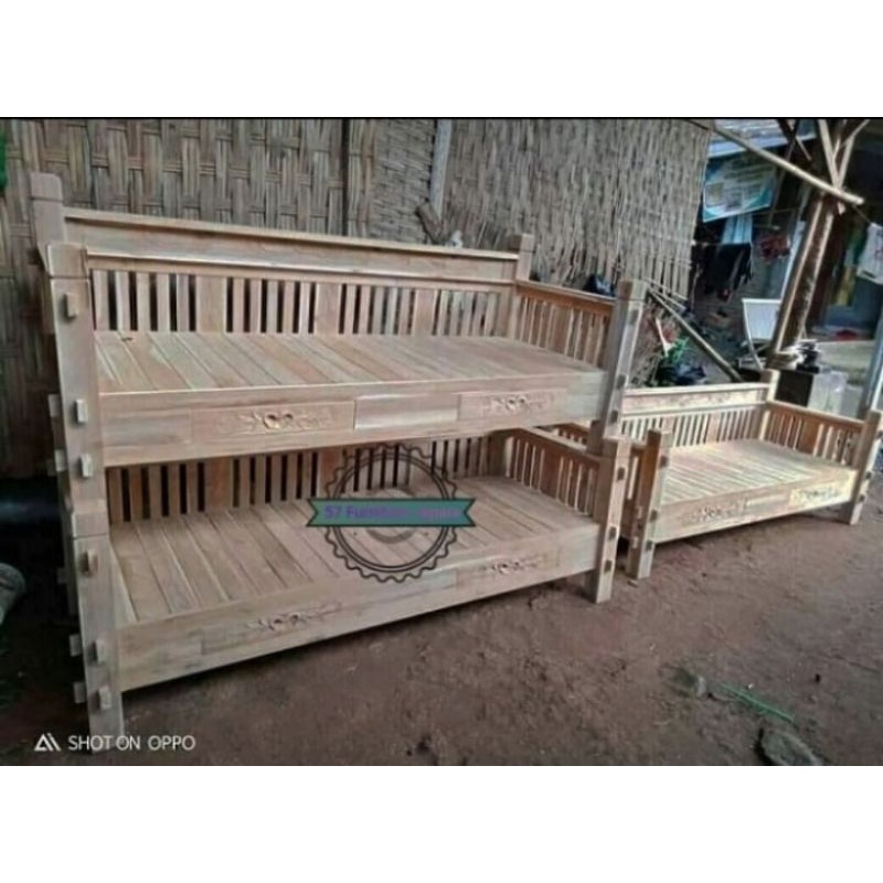 Kursi Panjang Santai Minimalis - Bangku Teras Jati Mentahan