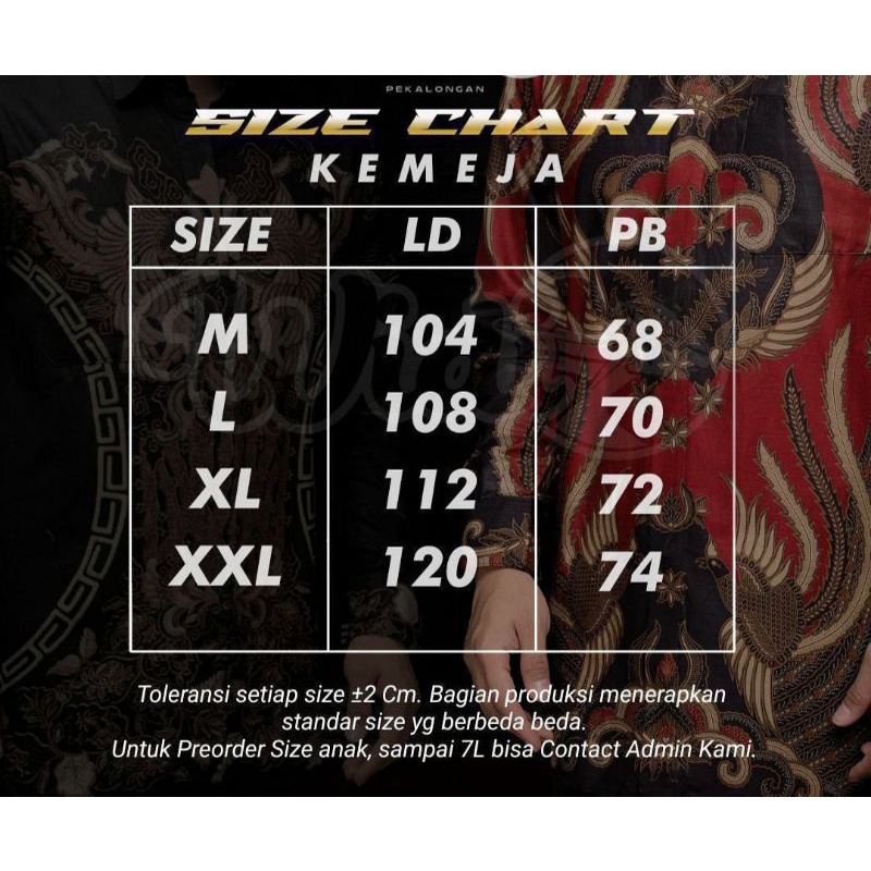 Batik Pria Lengan Panjang Batik Nakula motif Garuda Size M L XL XXL Reguler