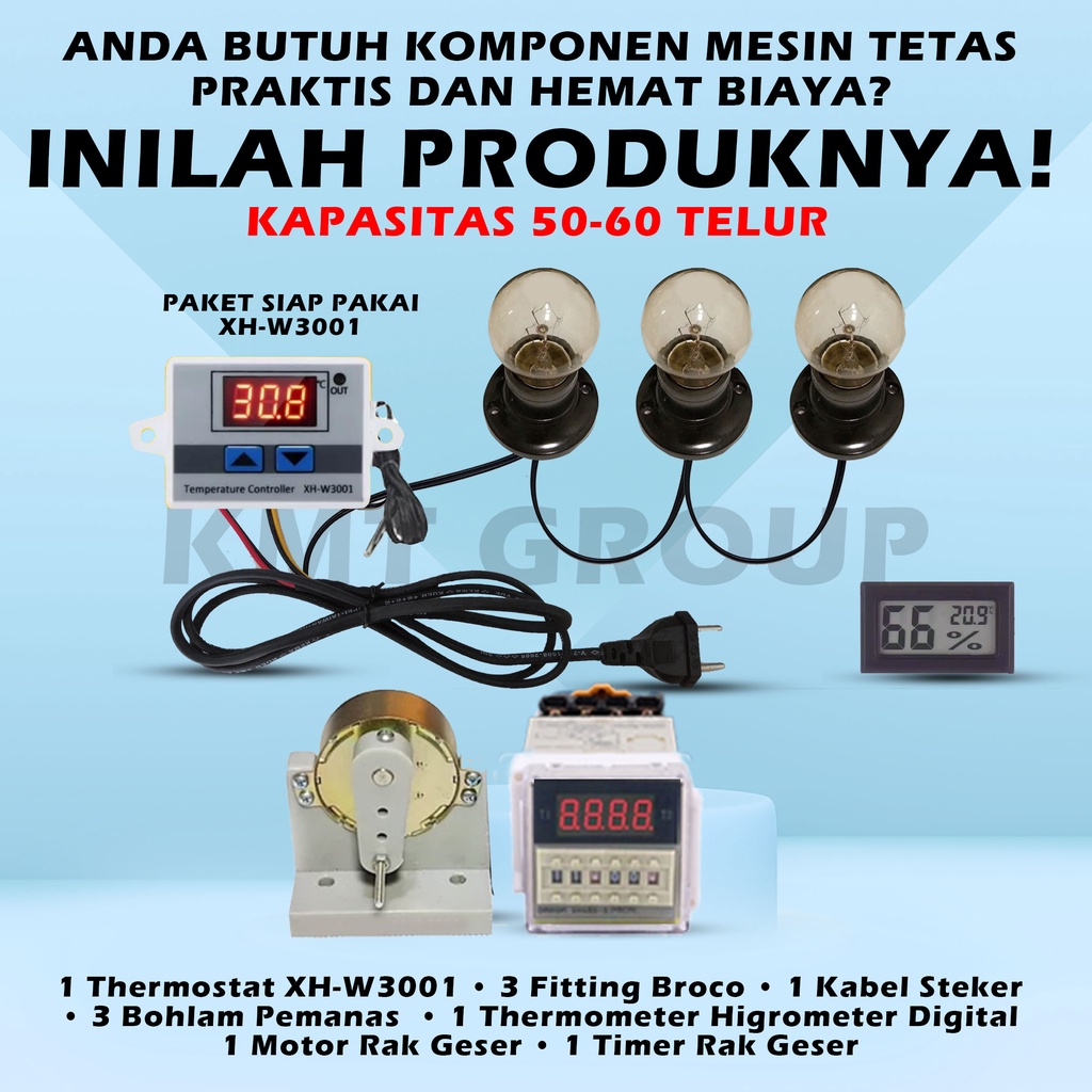 Paket Full Otomatis 04 Rak Geser Thermostat Digital STC THD Untuk Mesin Tetas Telur RMT