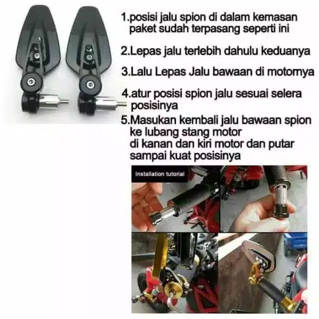 BAR END KACA SPION JALU OVAL CNC UNIVERSAL NINJA/NMAX/AEROX/VARIO/SCOOPY/VESPA/JAPSTYLE/RXKING