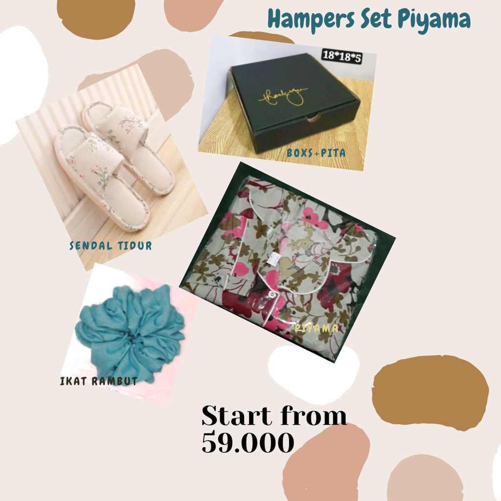 

Hampers Set Piyama Lengkap/Kado Baju Tidur/Kado Ulang Tahun/ Kado Wisuda/ kado Hari Besar